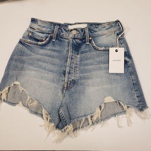 .NWT MOTHER Ultra High Waisted Tomcat Kick Fray Shorts (26" waist)